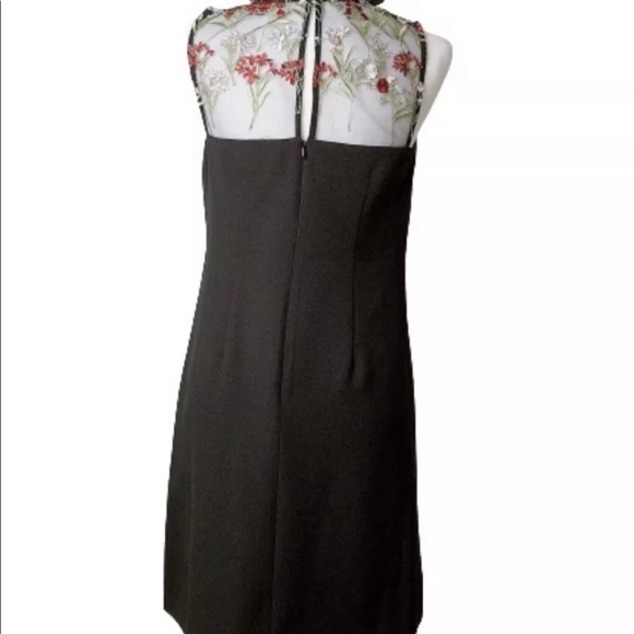 Karl Lagerfeld Embroidered Floral Mesh Black Dress - Picture 4 of 16